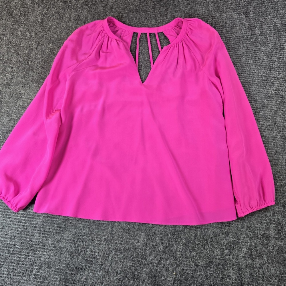 Lilly Pulitzer Hot Pink Silk Elsa Blouse‎ / Back Cut Out Size XS